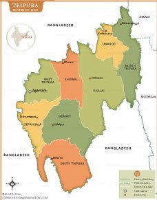 Tripura District Map