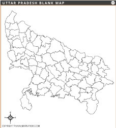 Uttar Pradesh Blank Map