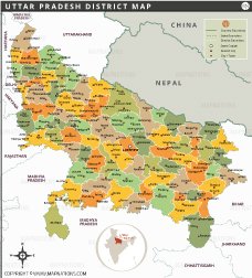 Uttar Pradesh District Map
