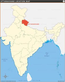 Uttarakhand Location Map