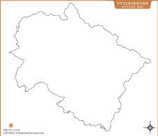 Uttarakhand Outline Map