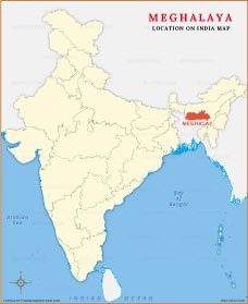 Meghalaya Location Map
