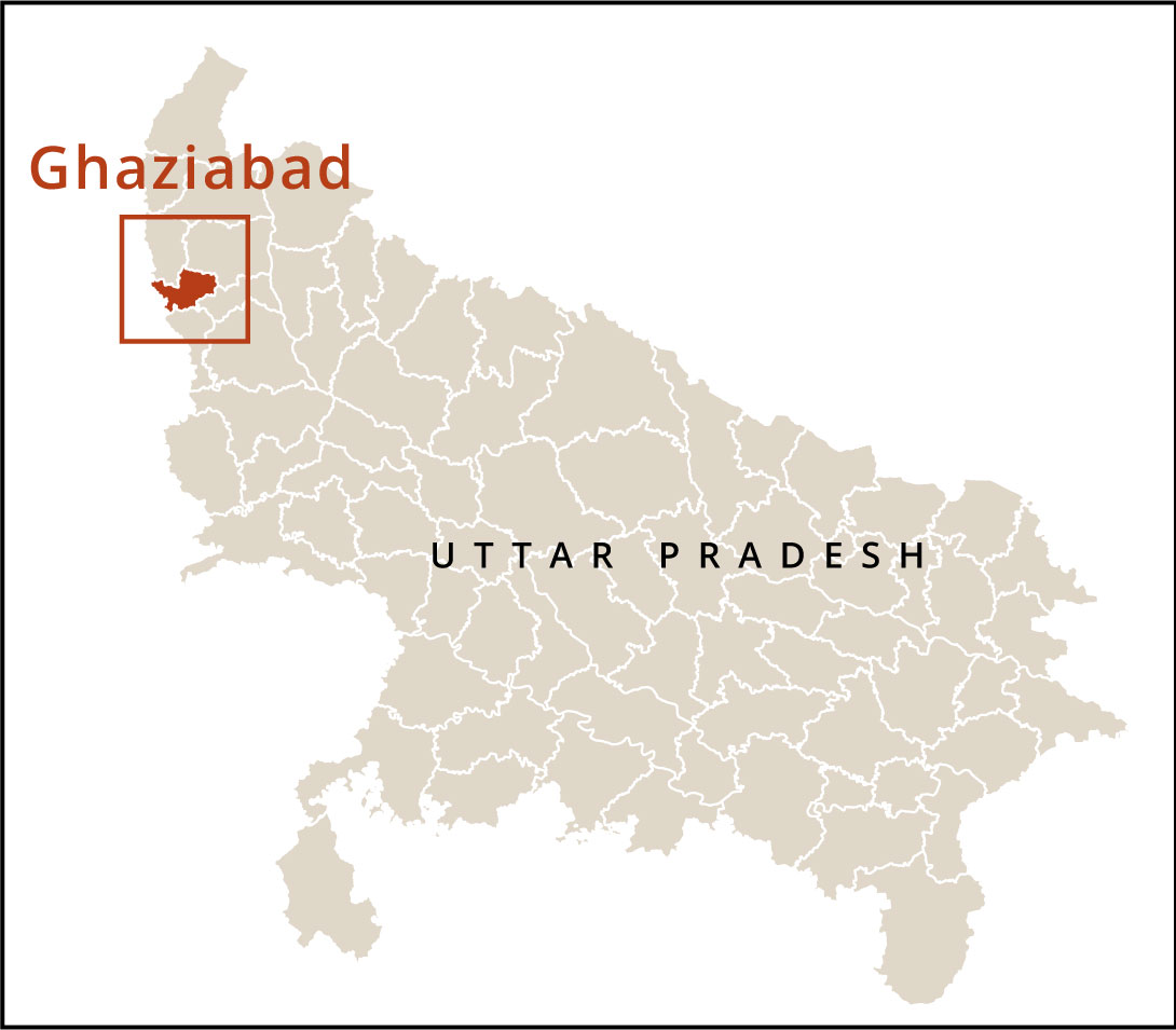 Where is Ghaziabad District in Uttar Pradesh