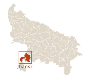 Where is Jhansi district located in Uttar Pradesh, India – location map highlighting Jhansi district
