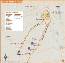 Delhi Jaipur Tour Map