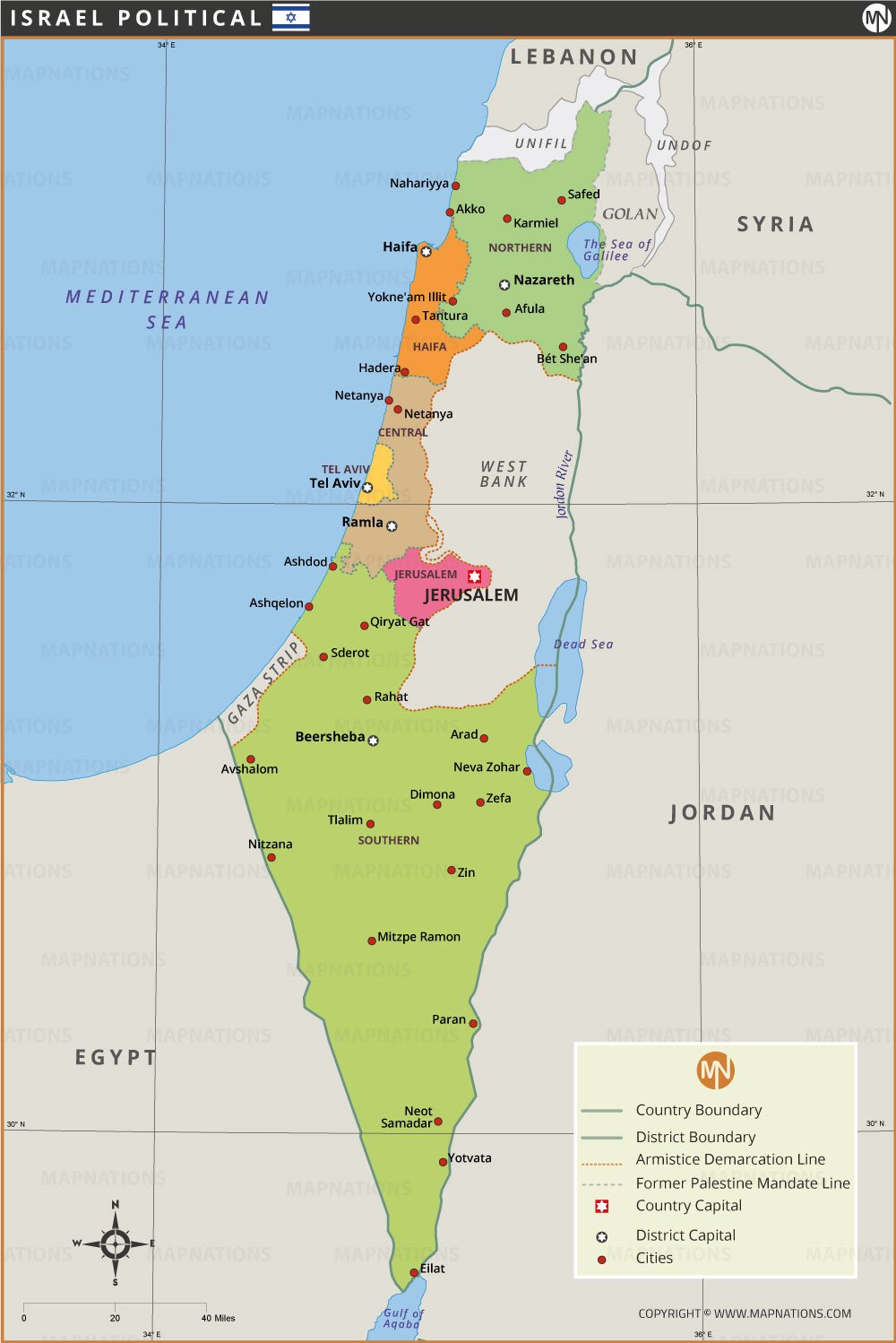 Political Map of Israel