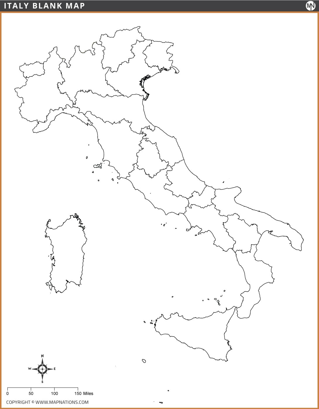 Blank Map of Italy