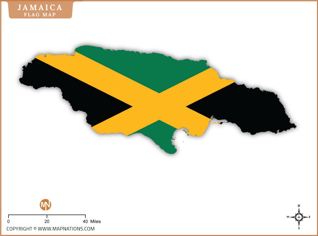 Flag Map of Jamaica