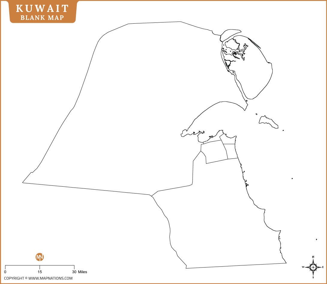Blank Map of Kuwait