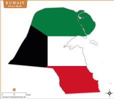 Kuwait Flag Map Thumb