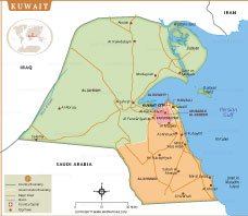 Map of kuwait
