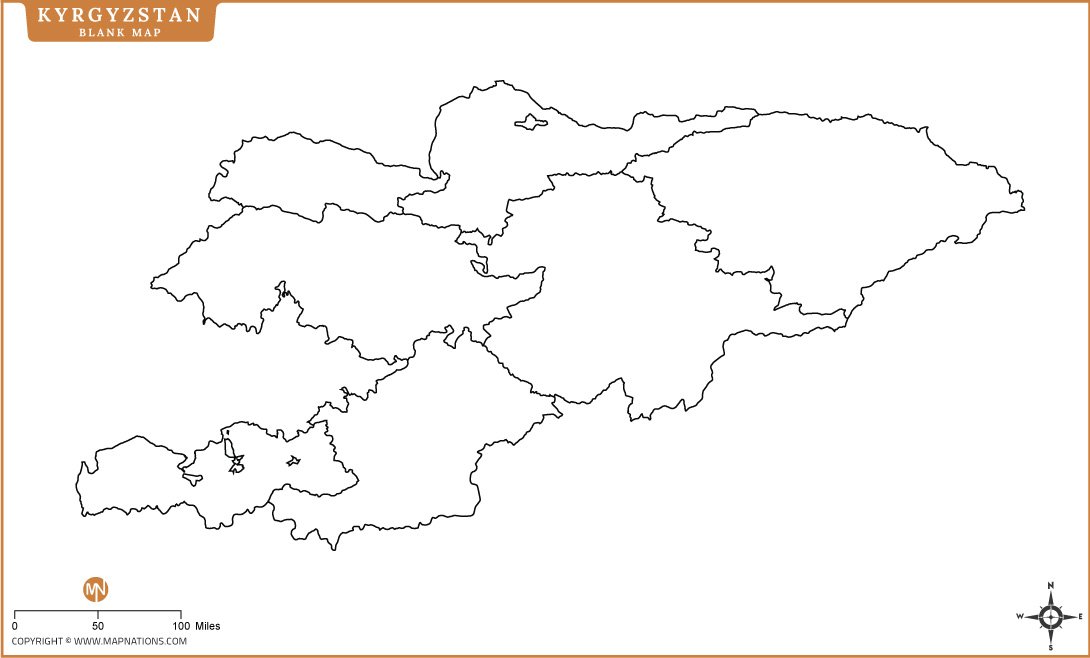 Blank Map of Kyrgyzstan