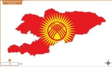 Kyrgyzstan Flag Map