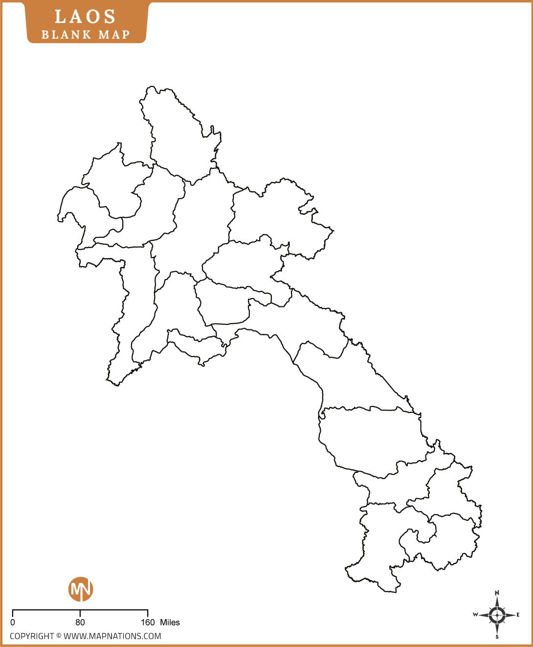 Blank Map of Laos