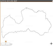 Latvia Outline Map