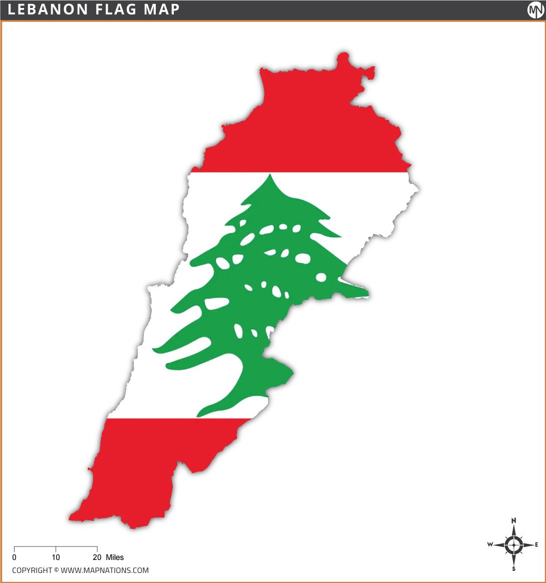 lebanon-flag-map