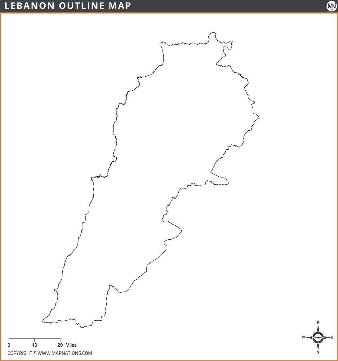 lebanon-outline-map