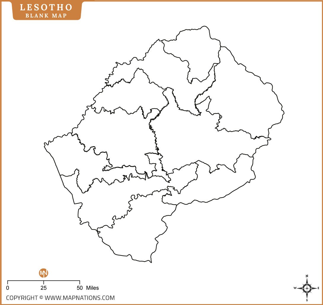 Blank Map of Lesotho