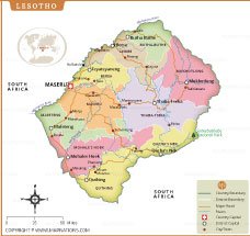 Map of lesotho