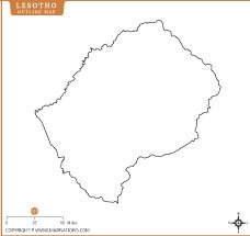 Lesotho Outline Map