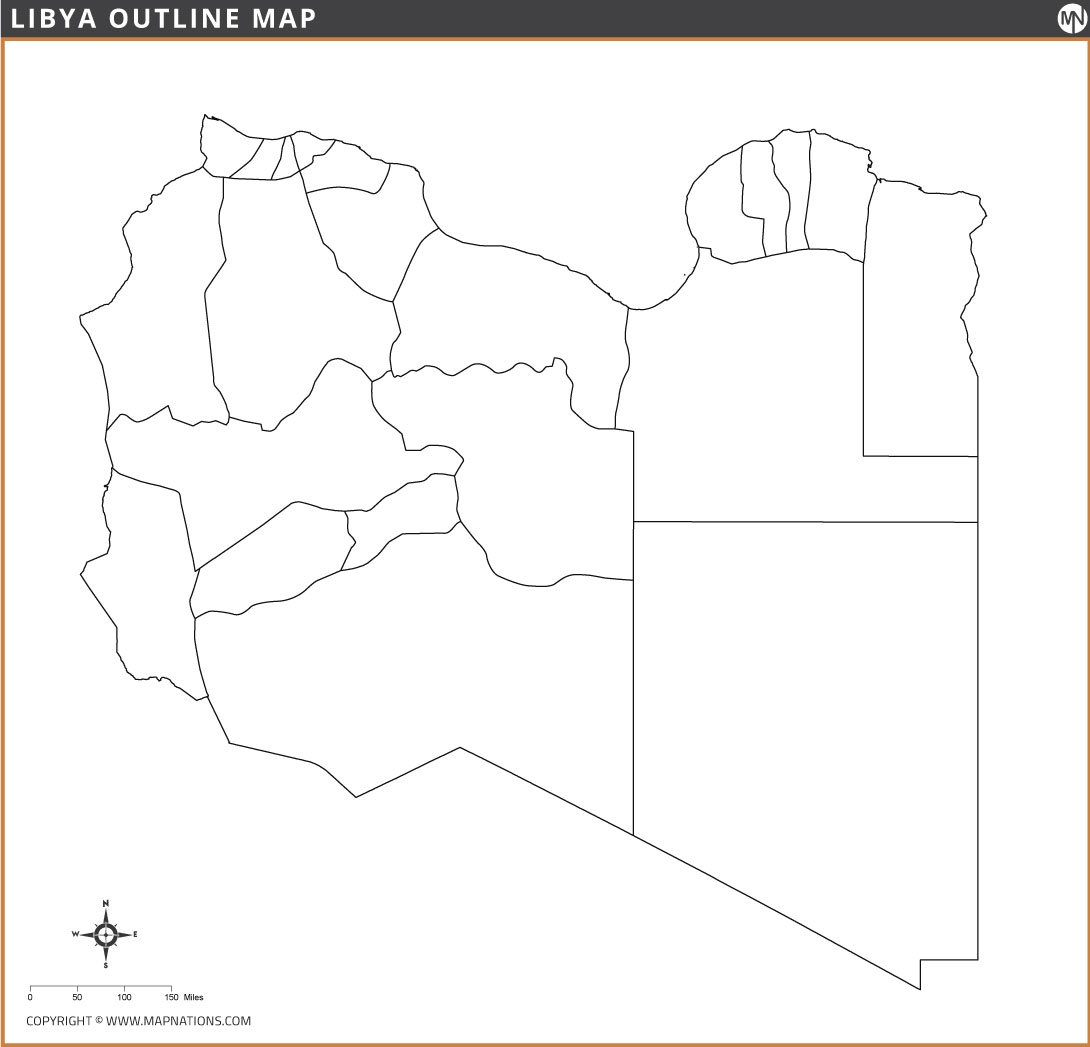 Outline Map of Libya