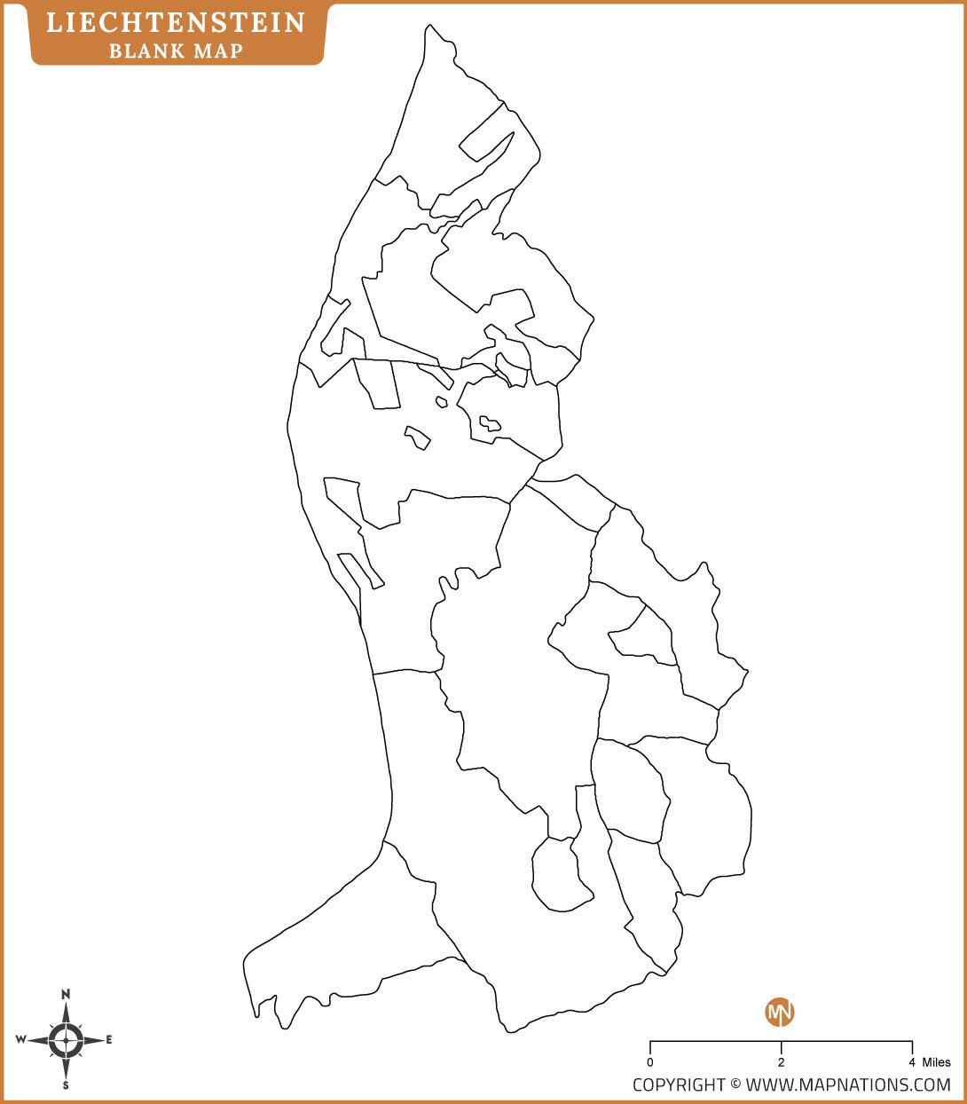 Blank Map of Liechtenstein