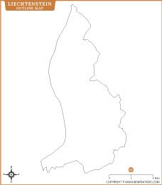 Liechtenstein Outline Map