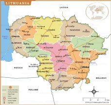 Map of lithuania