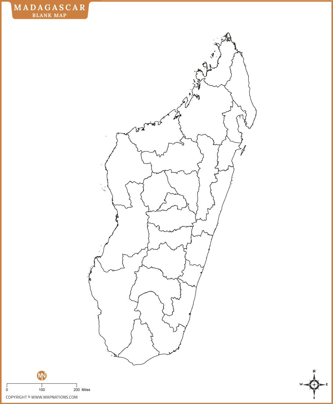 Blank Map of Madagascar