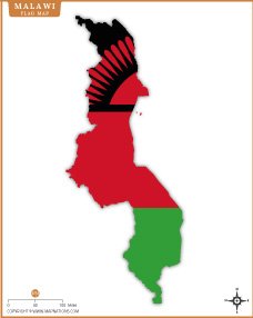 Malawi Flag Map Thumb