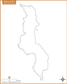 Malawi Outline Map