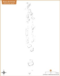 Maldives Outline Map