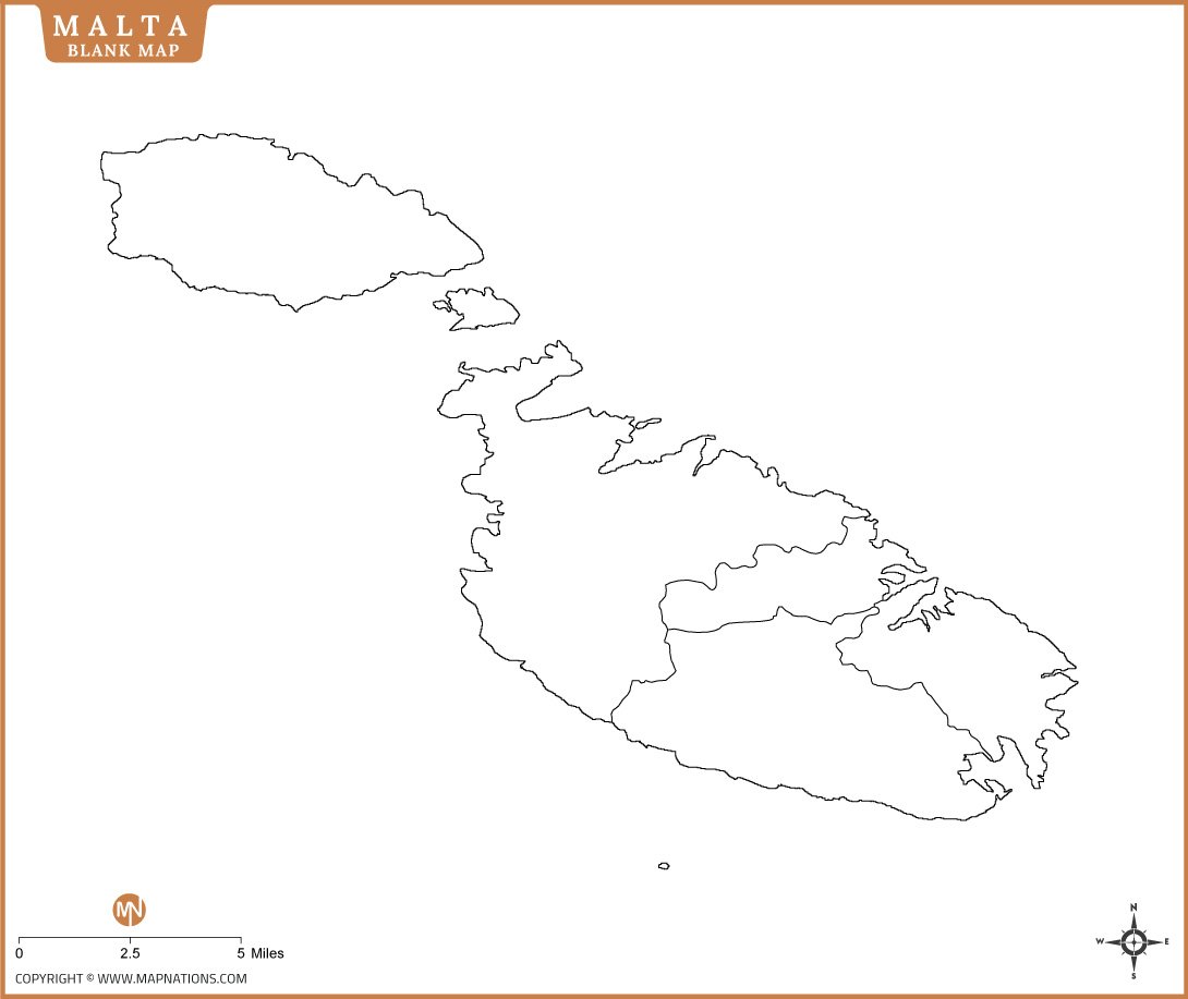 Blank Map of Malta