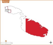 Malta Flag Map Thumb