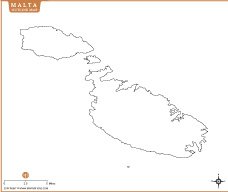 Malta Outline Map
