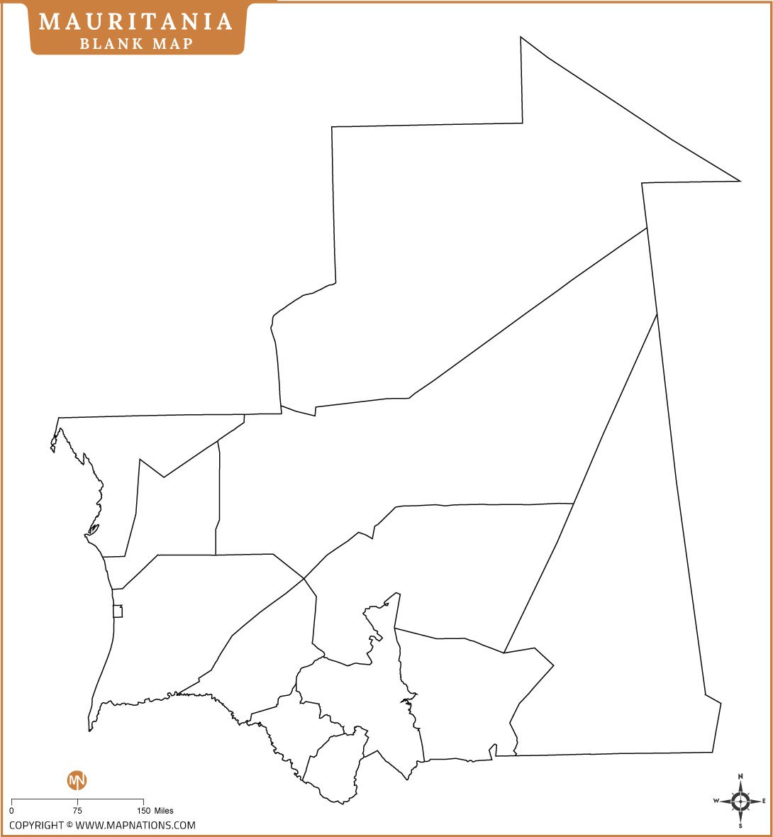 Blank Map of Mauritania