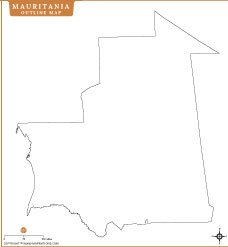 Mauritania Outline Map