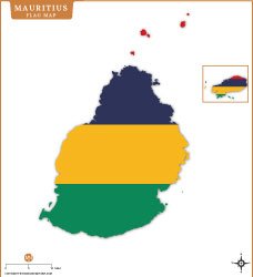 Mauritius Flag Map Thumb