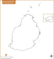 Mauritius Outline Map