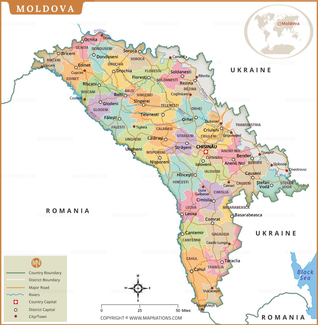 Moldova Map Map of Moldova