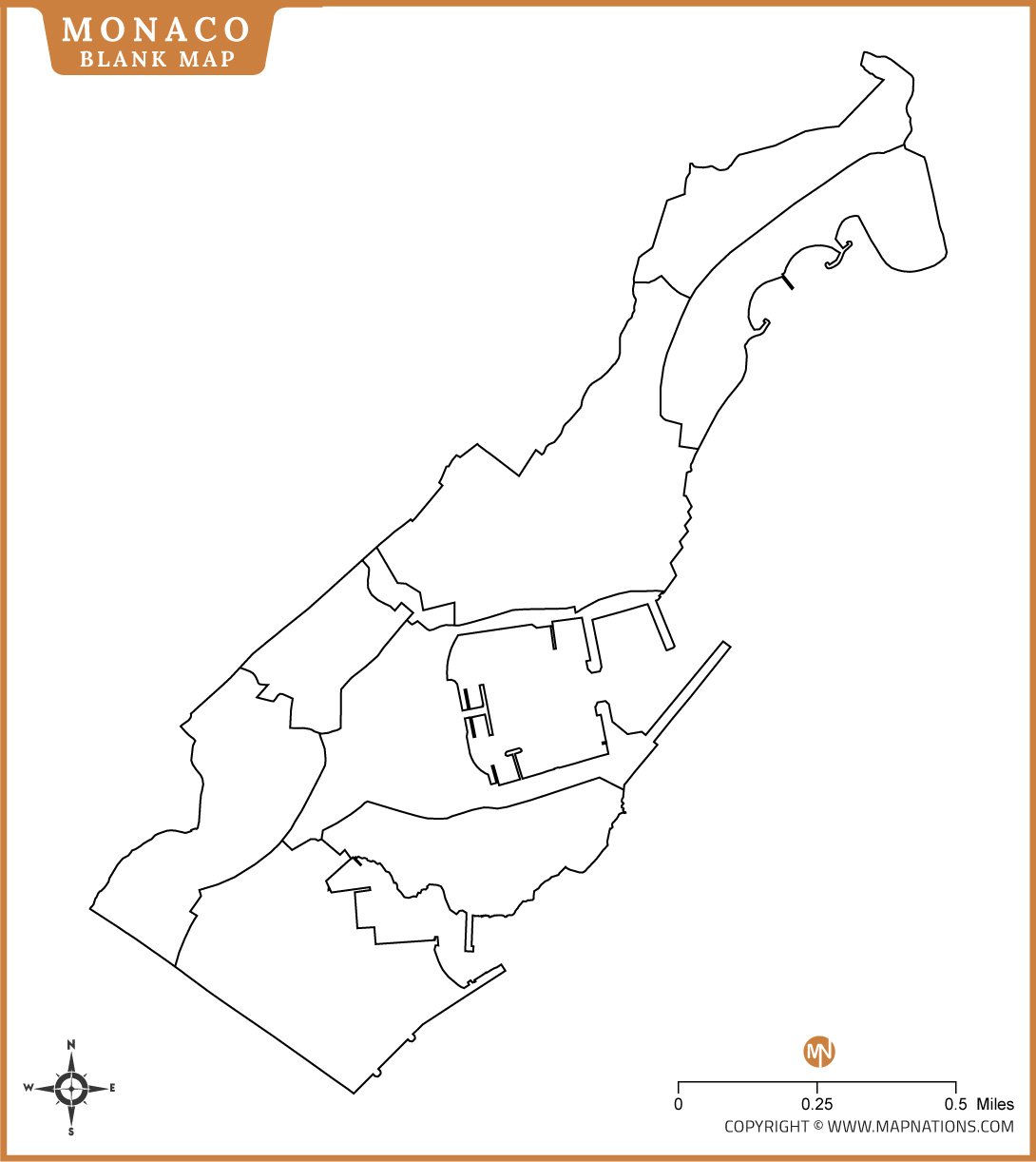 Blank Map of Monaco