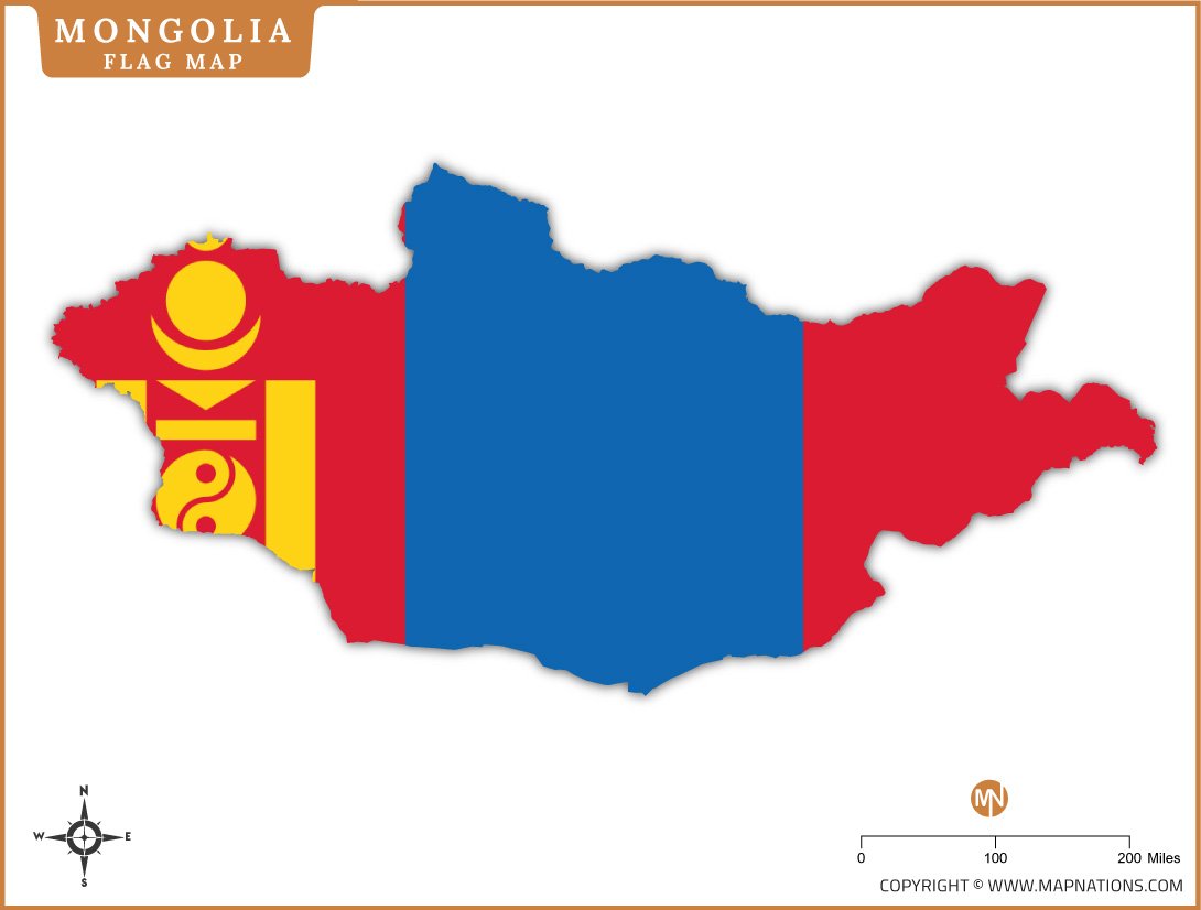 Flag Map of Mongolia