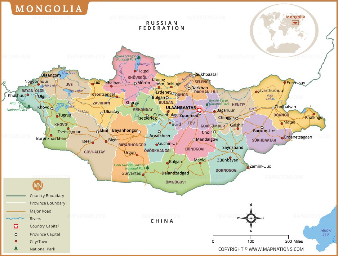 Map of Mongolia