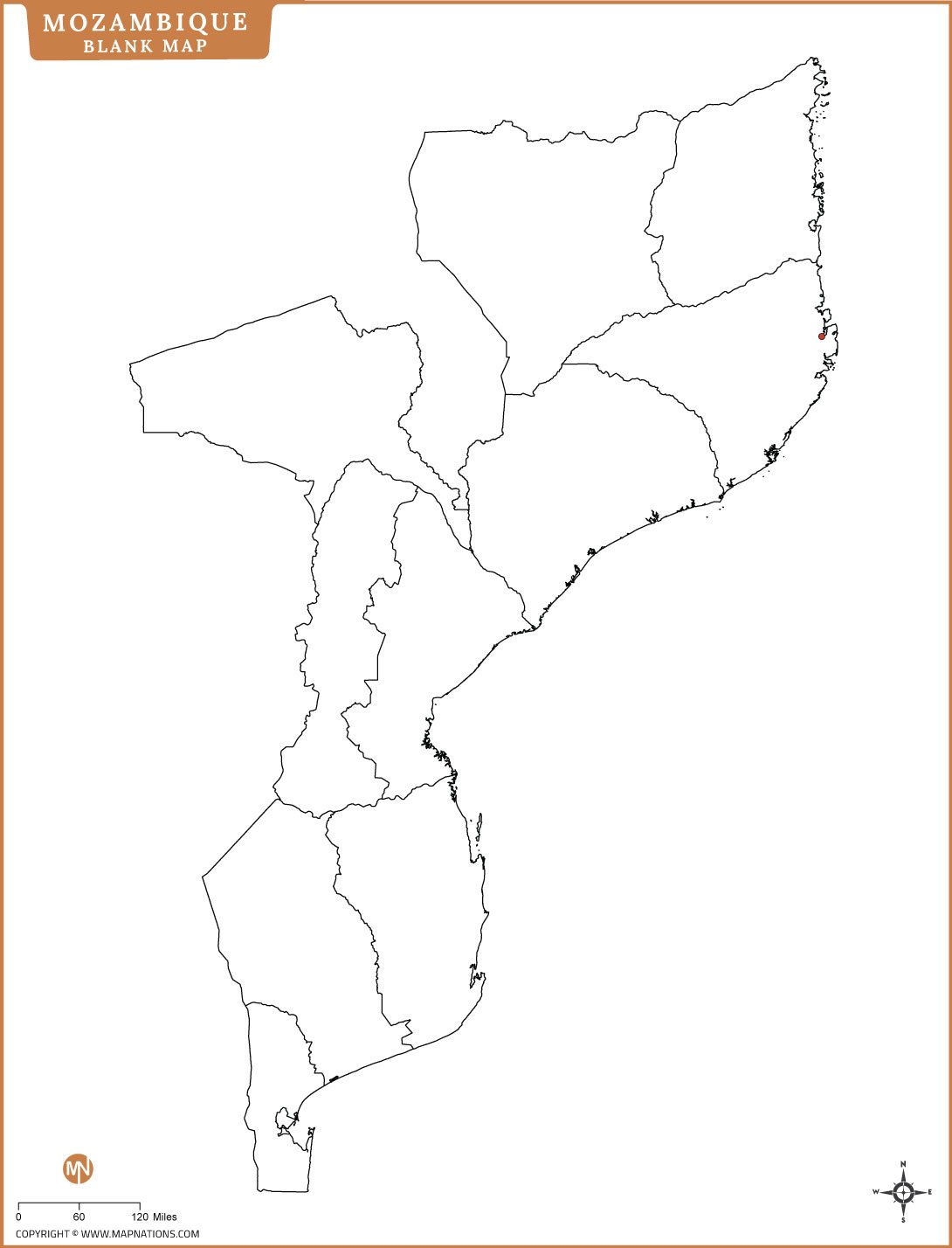 Blank Map of Mozambique