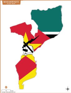 Mozambique Flag Map Thumb