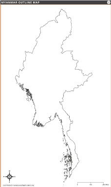 Myanmar Outline Map