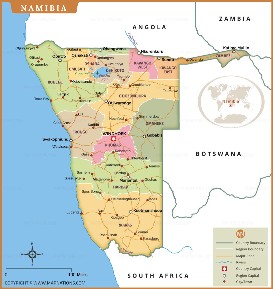 Namibia Map