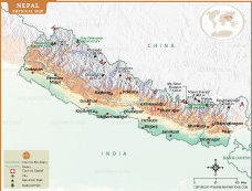 Nepal Physical Map
