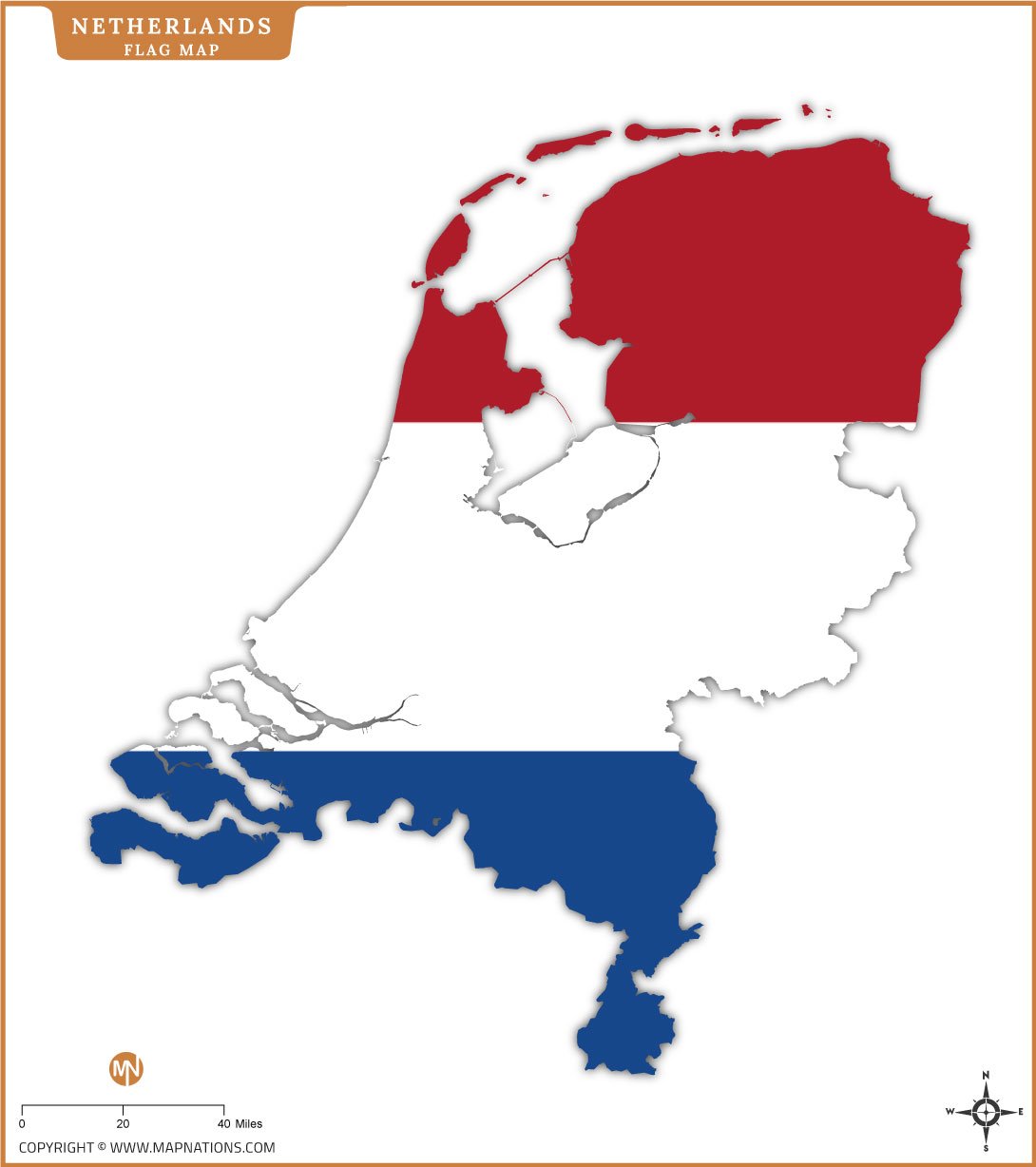 Flag Map of Netherlands