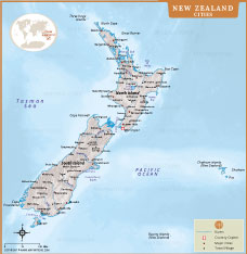 New Zealand Cities Map